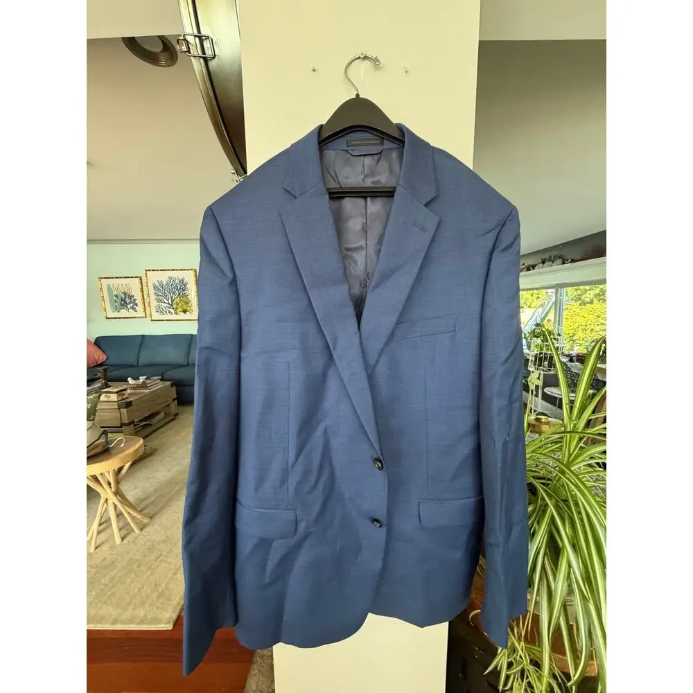 Lauren Ralph Lauren Men’s 46R‎ Navy Blue Sport Coat Blazer Two Button Wool Blend